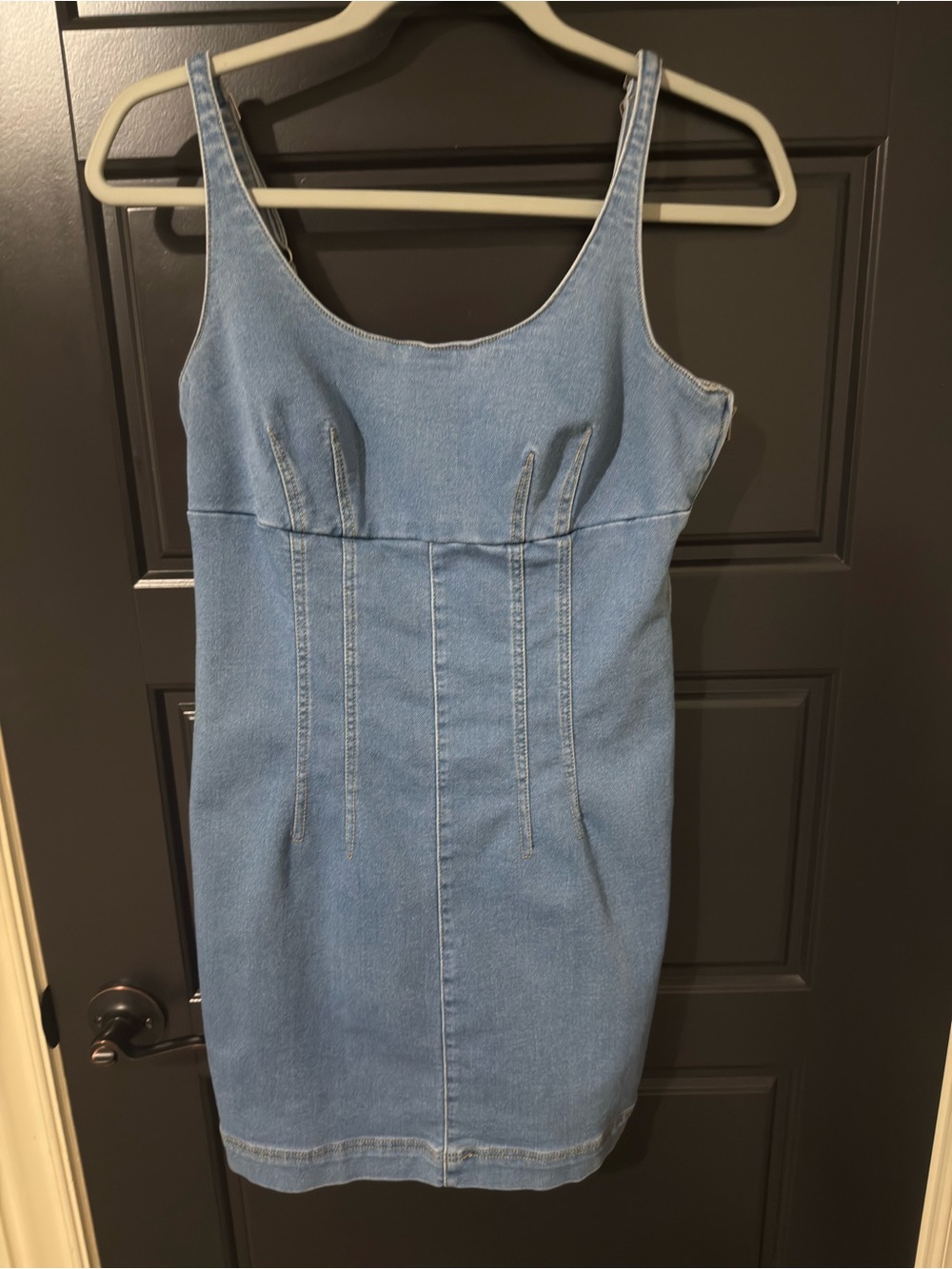 No Boundaries Light Blue Denim Tank Mini Dress